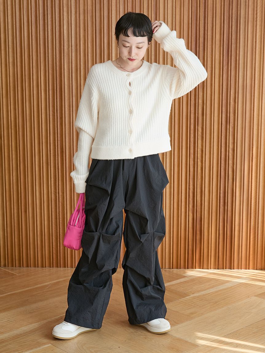 emmi atelier「ブラッシュドアンサンブルニット」|カーディガン|