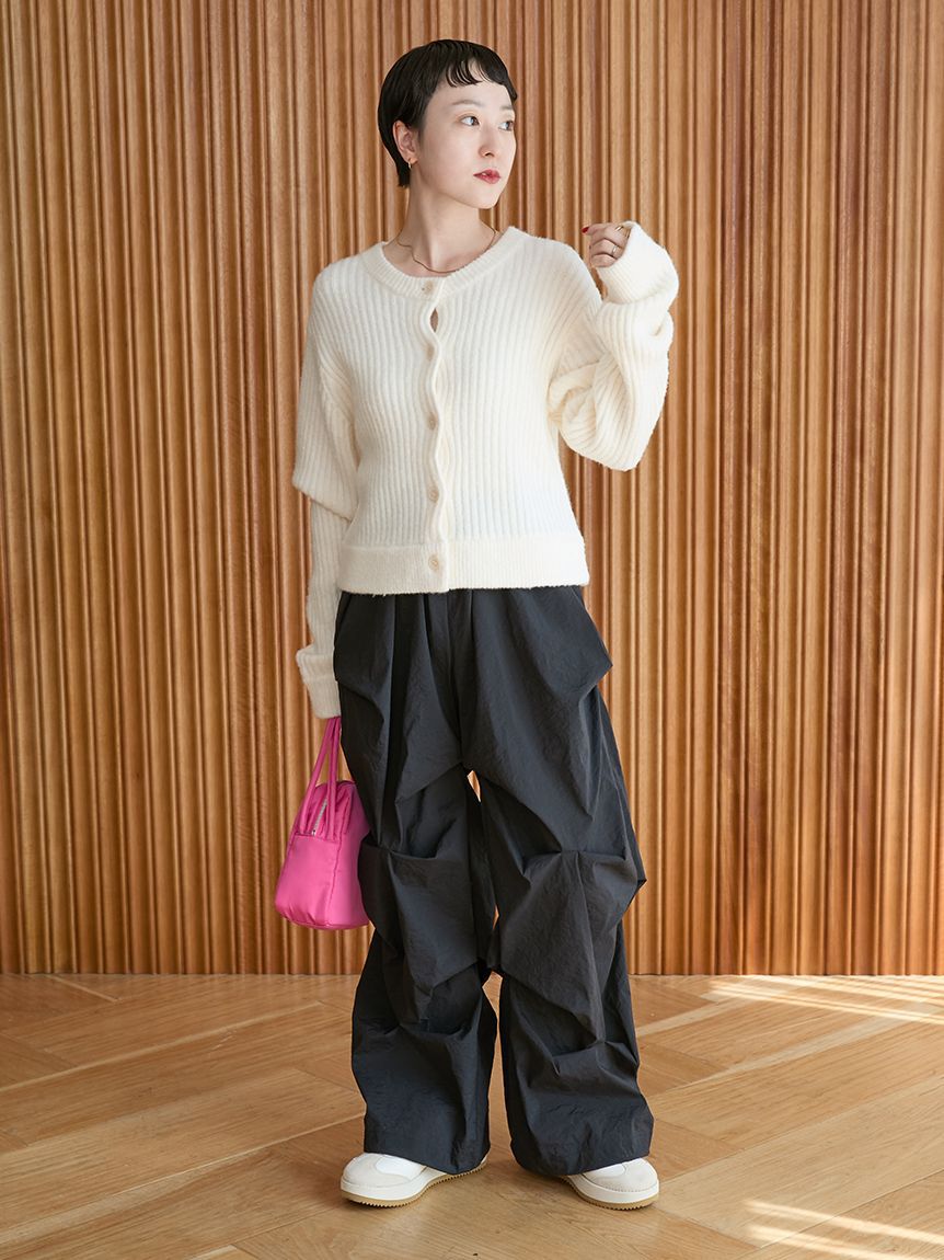 emmi atelier「ブラッシュドアンサンブルニット」|カーディガン|