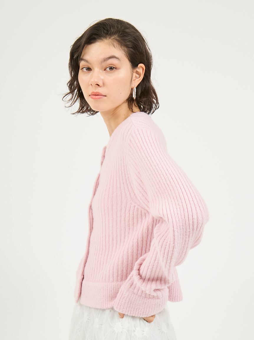 emmi atelier「ブラッシュドアンサンブルニット」|カーディガン|