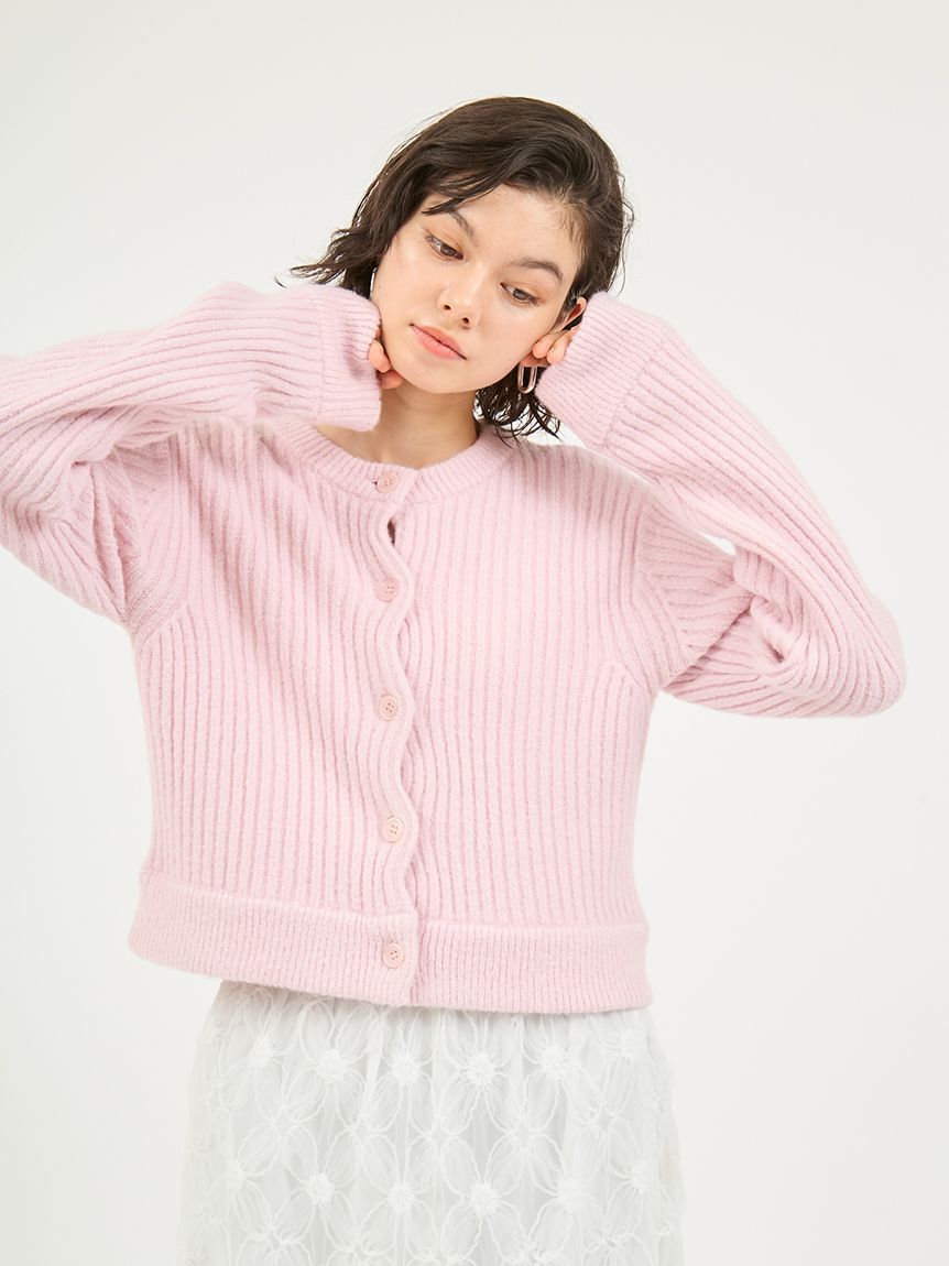 emmi atelier「ブラッシュドアンサンブルニット」|カーディガン|PNK