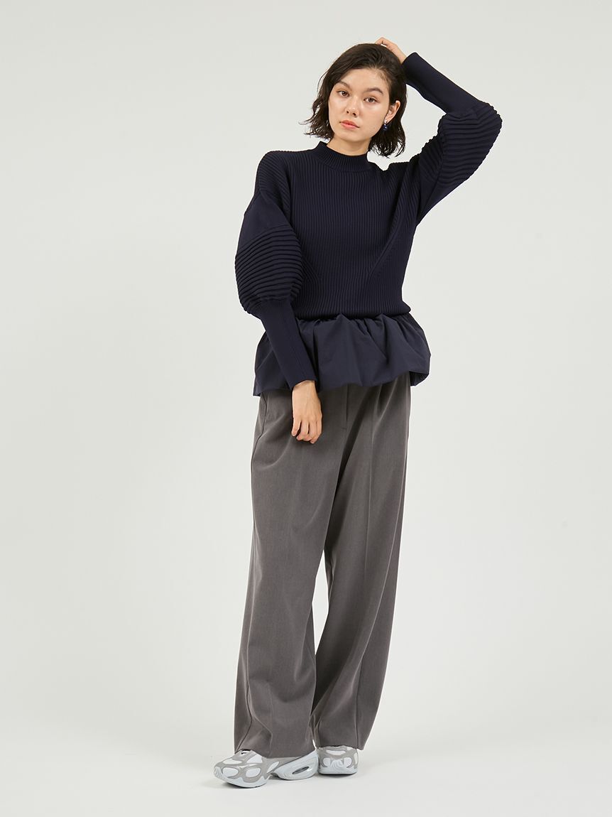 emmi atelier「ペプラム裾ニットドッキングトップス」|ニット・セーター|