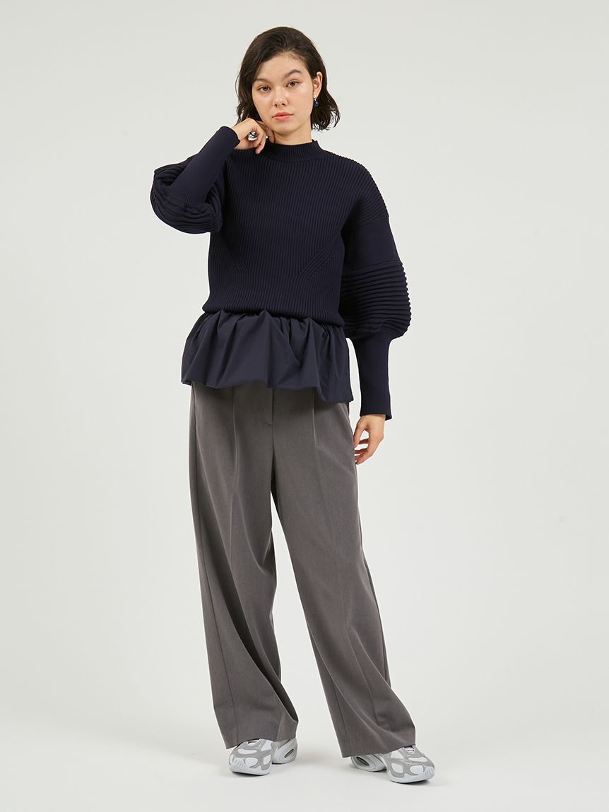 emmi atelier「ペプラム裾ニットドッキングトップス」|ニット・セーター|