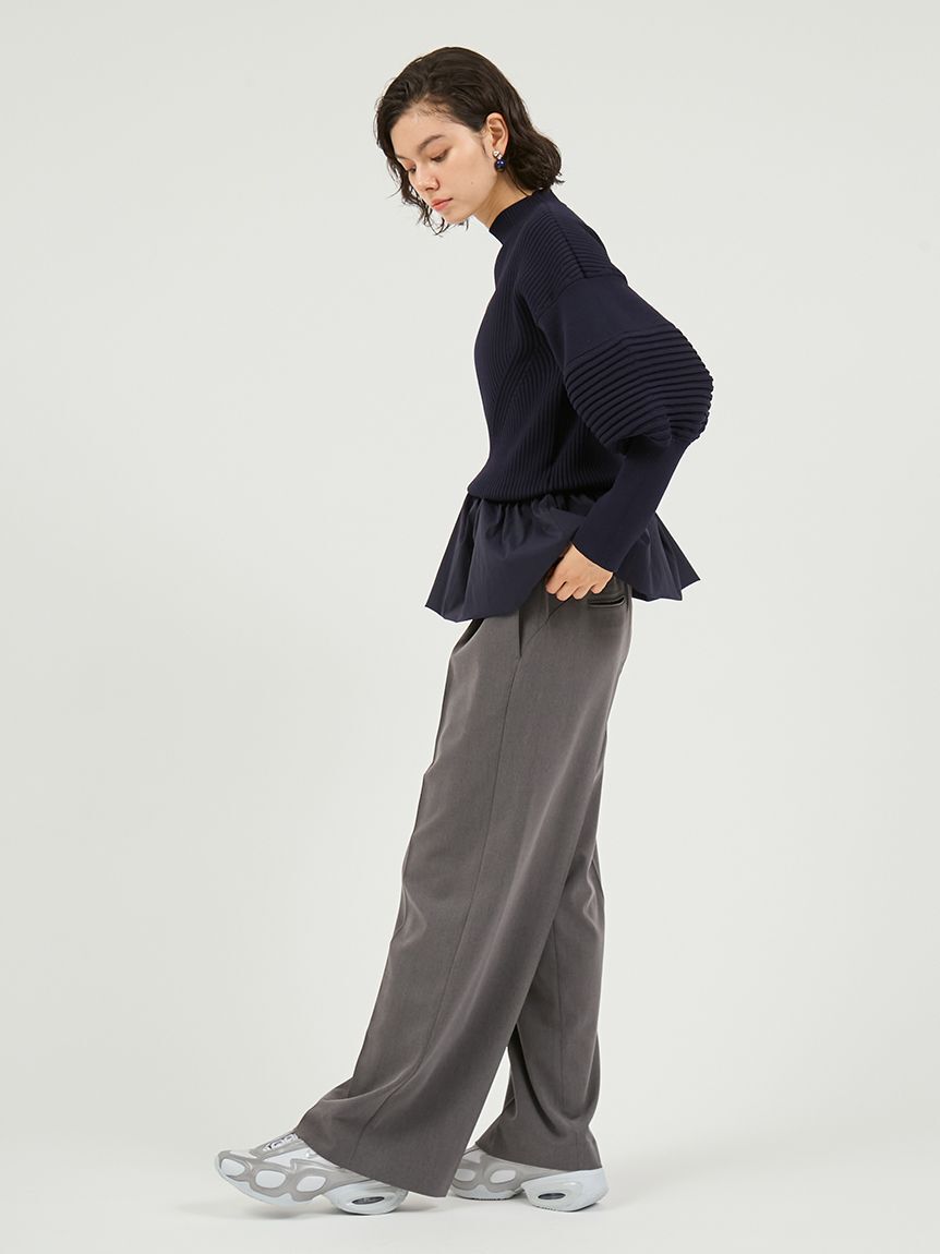 emmi atelier「ペプラム裾ニットドッキングトップス」|ニット・セーター|