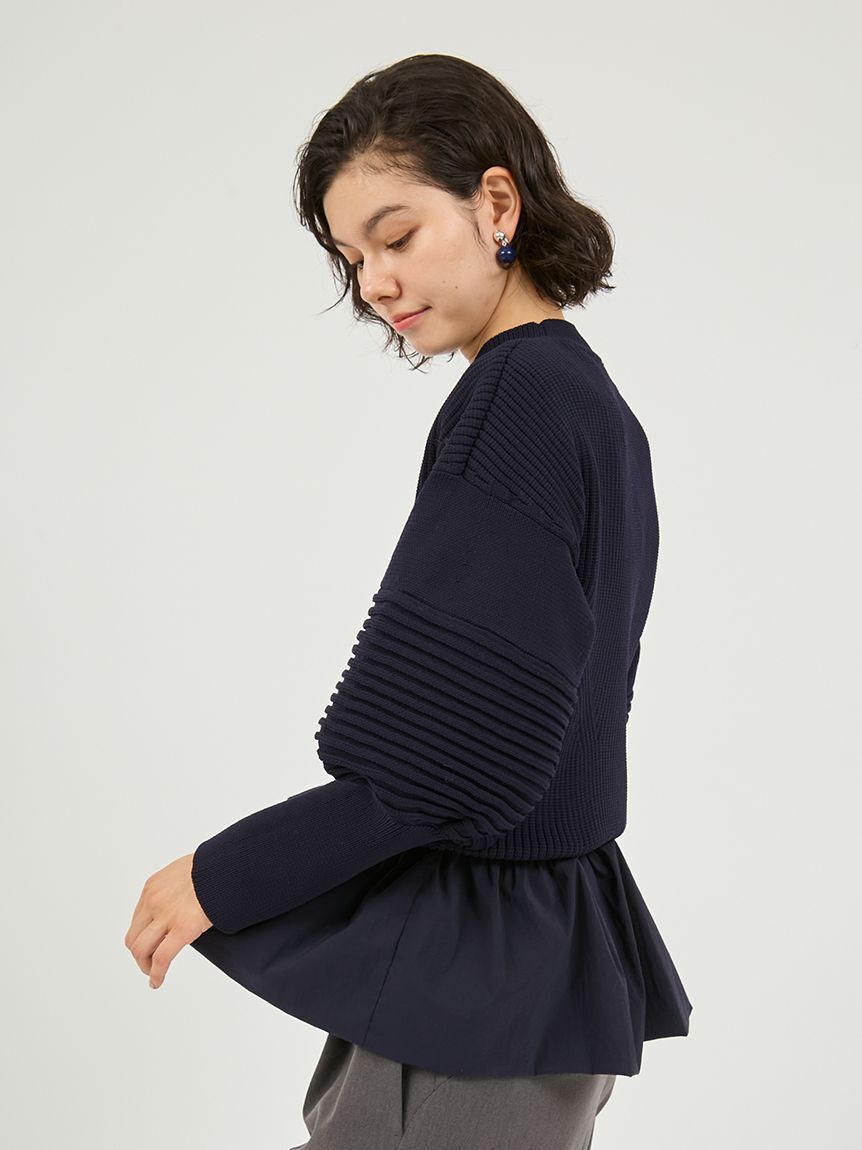 emmi atelier「ペプラム裾ニットドッキングトップス」|ニット・セーター|