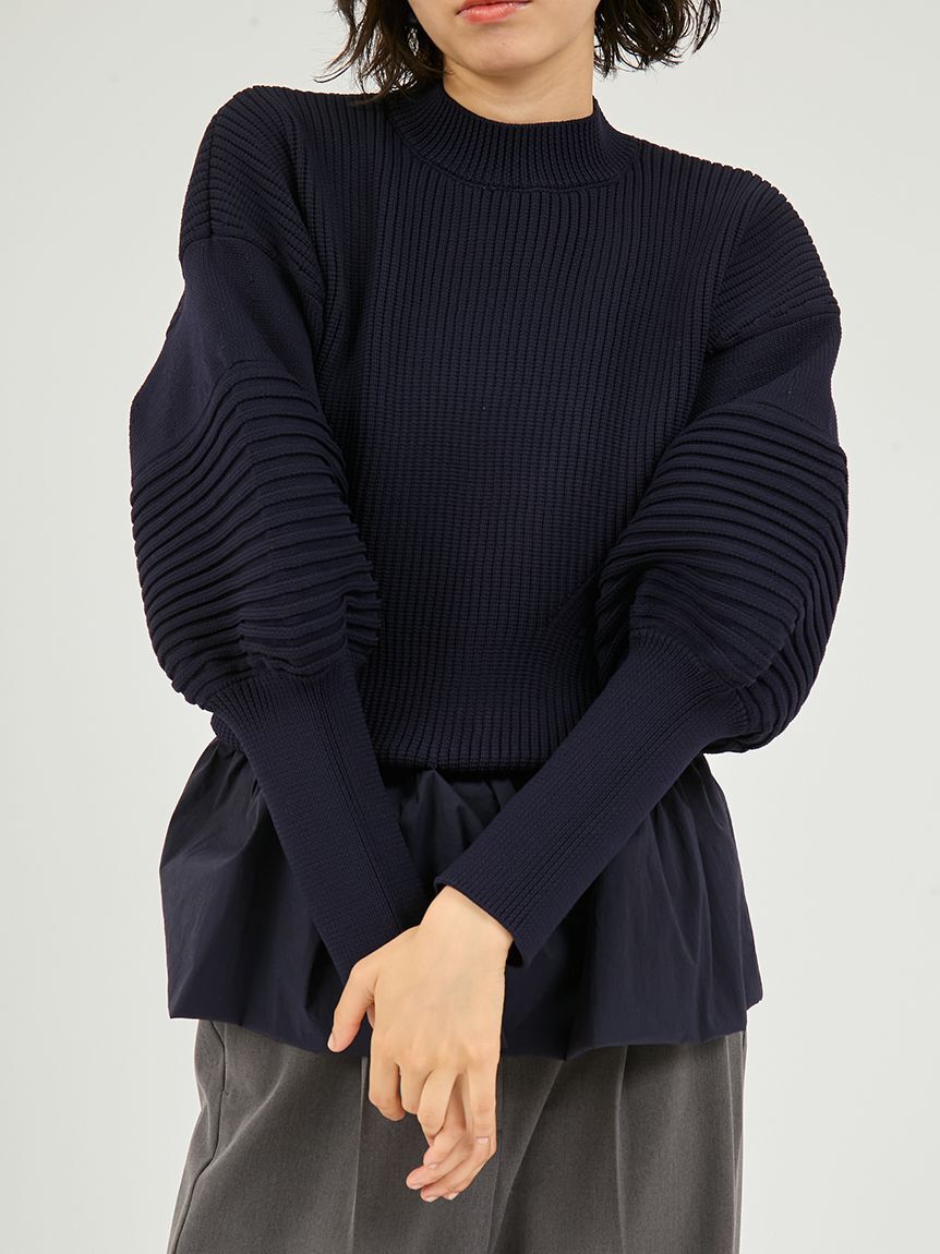 emmi atelier「ペプラム裾ニットドッキングトップス」|ニット・セーター|