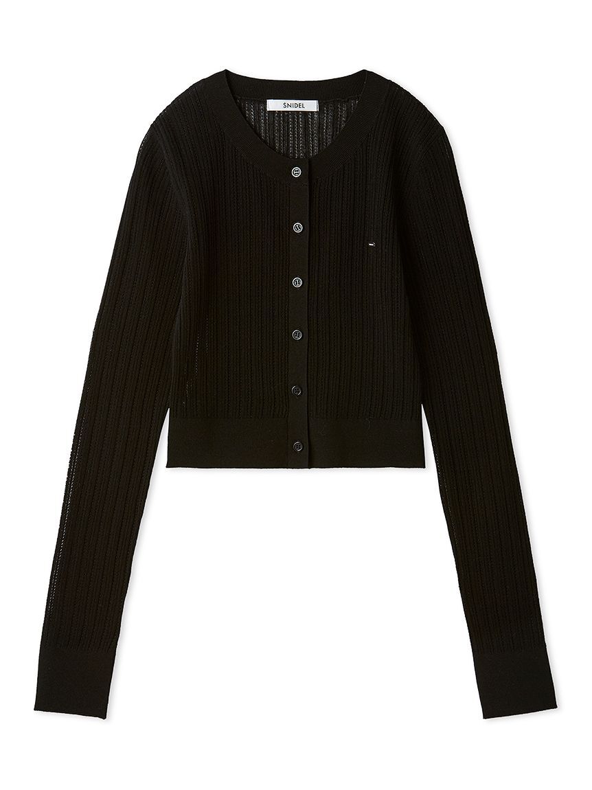 SNIDEL「シアーカーディガン」|カーディガン|BLK