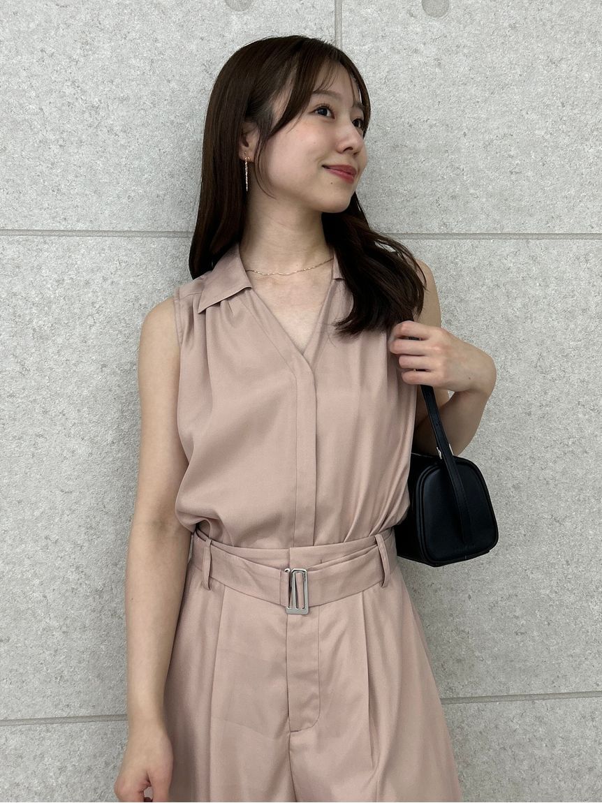 FRAY I.D「ウォッシャブルクールサテンノースリブラウス／ウォッシャブル・接触冷感」|シャツ・ブラウス|