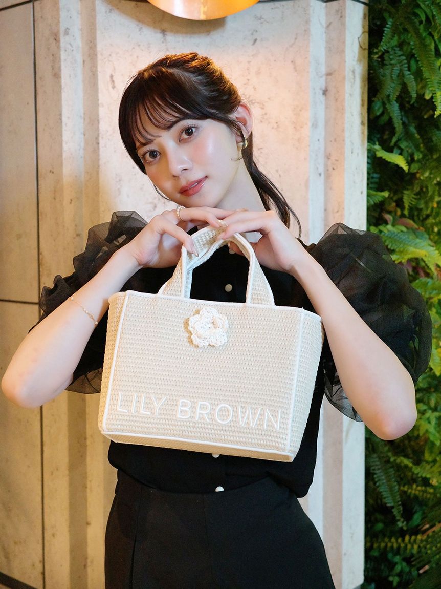 LILY BROWN「【限定カラー】【LILY BROWN&times;MARY QUANT】ジュートロゴトート」|トートバッグ|
