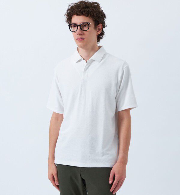 MACKINTOSH PHILOSOPHY「パイル調ドライミックス スキッパーポロ」|ポロシャツ|ホワイト