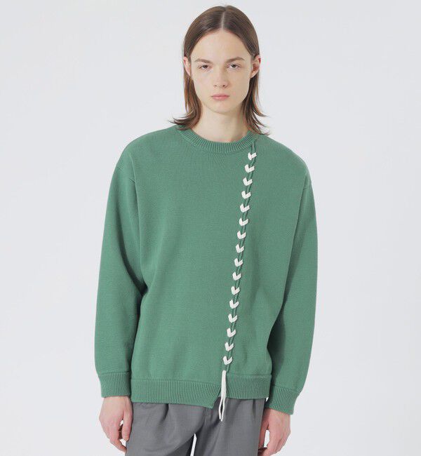  「クラフトスレッドプルオーバー」|ニット・セーター|グリーン1