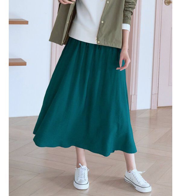 ikka「ボリュームギャザースラブスカート」|スカート|