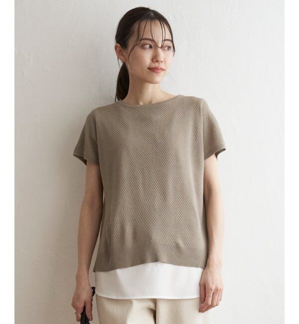 ikka「ハニカム柄ニットアンサンブル」|ニット・セーター|ベージュ