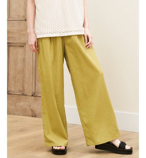 ikka「麻混ベルト付きイージーパンツ」|その他|