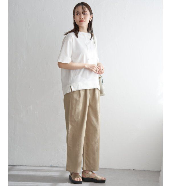 ikka「麻混ベルト付きイージーパンツ」|その他|