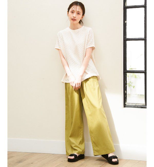 ikka「麻混ベルト付きイージーパンツ」|その他|