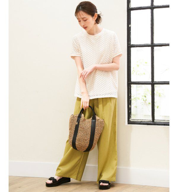 ikka「麻混ベルト付きイージーパンツ」|その他|