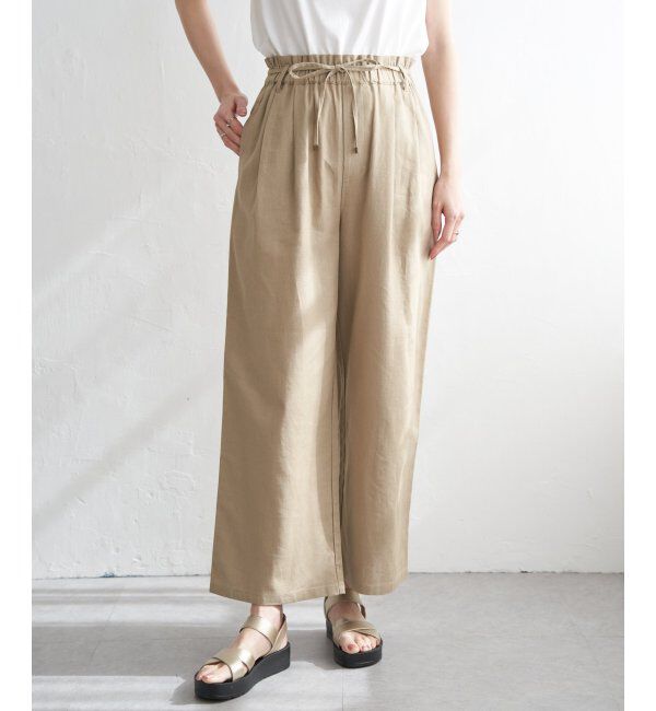 ikka「麻混ベルト付きイージーパンツ」|その他|