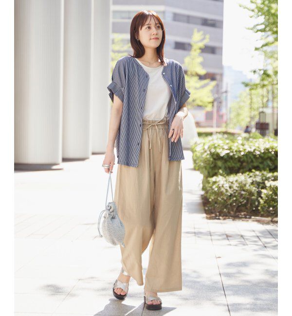 ikka「麻混ベルト付きイージーパンツ」|その他|
