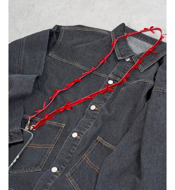 VENCE share style「ベロアリボンストラップ」|ネックレス|レッド