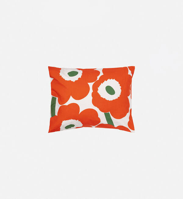 Marimekko「Unikko ピローケース 50x60cm」|その他|オレンジ&times;グリーン