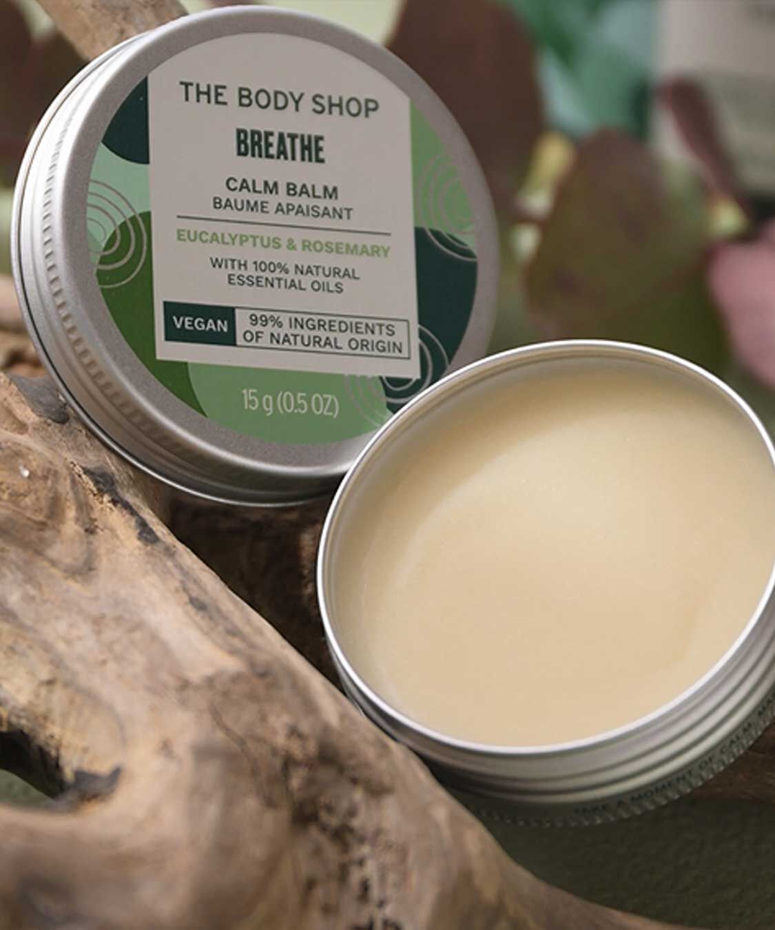 THE BODY SHOP「ウェルネス カームバーム EU&RO 15ｍL（香り：ユーカリ& ローズマリー）」|香水・フレグランス|
