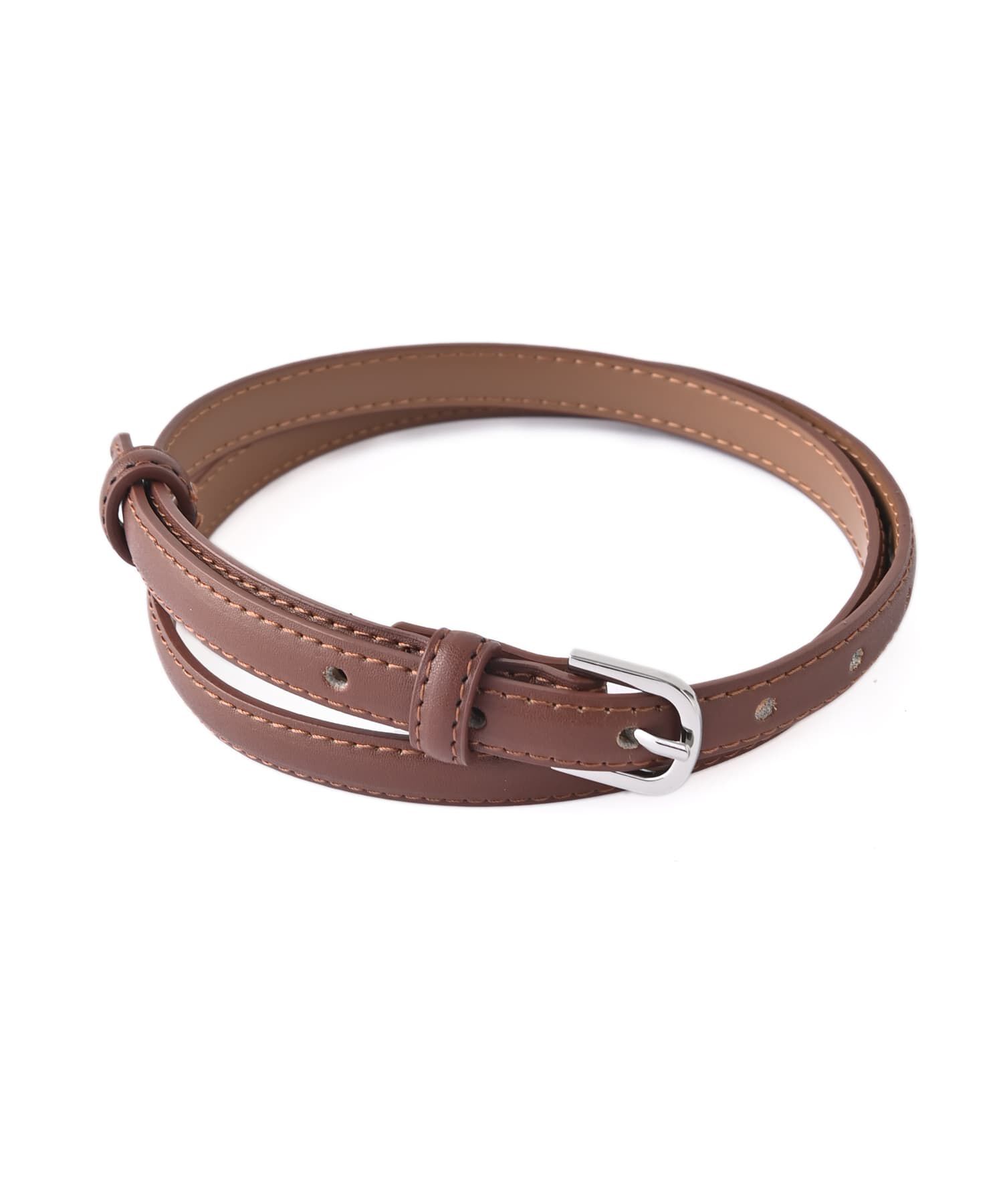 STYLE DELI「【DELI by】リアルレザースリムベルト」|ベルト|ブラウン