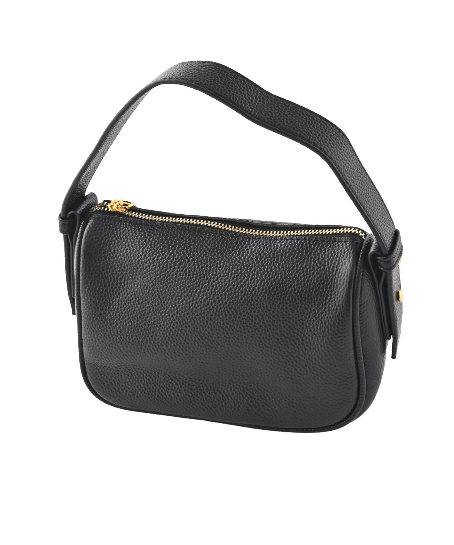 STYLE DELI「【DELI by】カーブラインリアルレザーショルダーバッグ」|ショルダー・メッセンジャー|ブラック