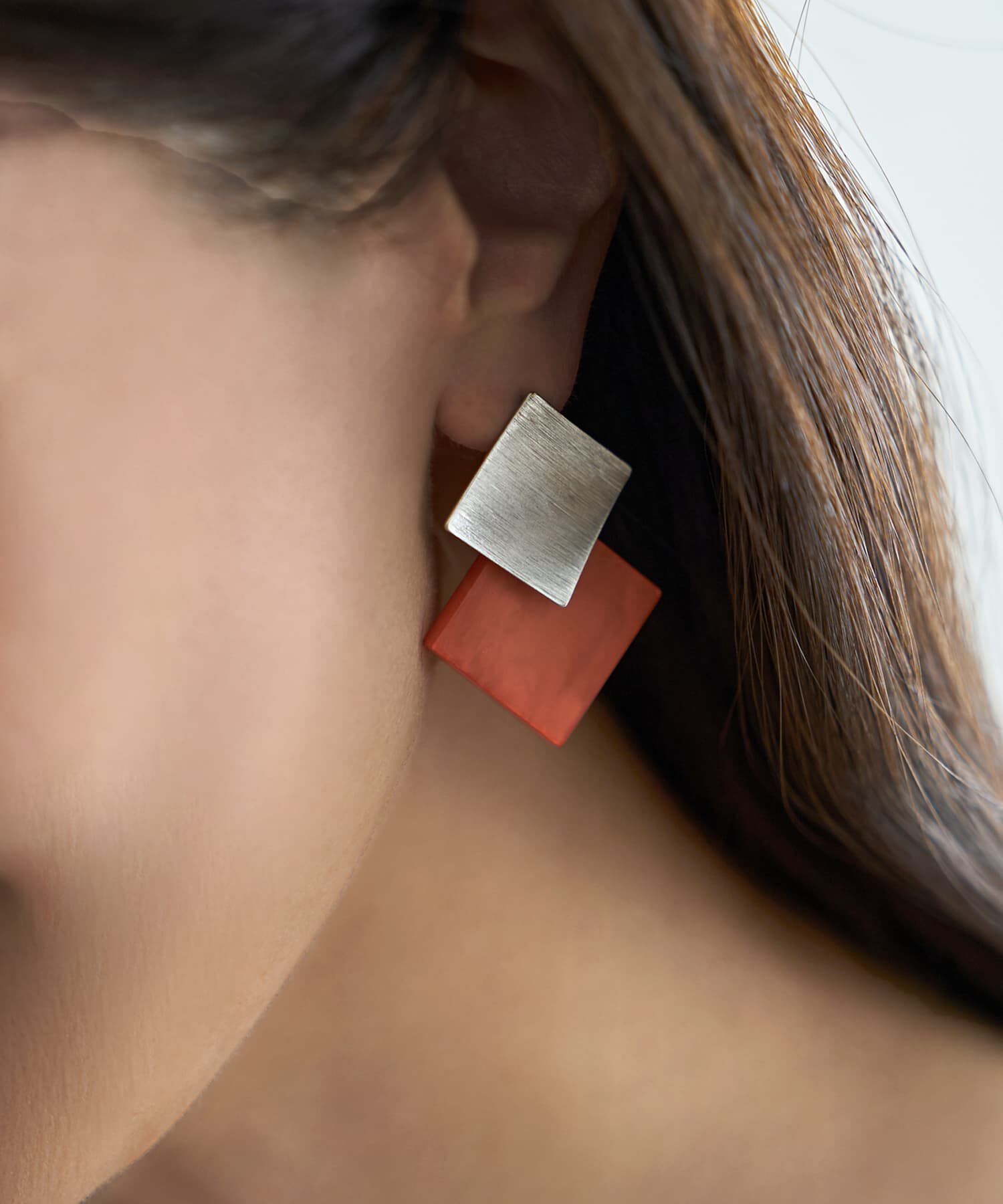 STYLE DELI「ひし型WプレートMIXピアス／SV」|ピアス|