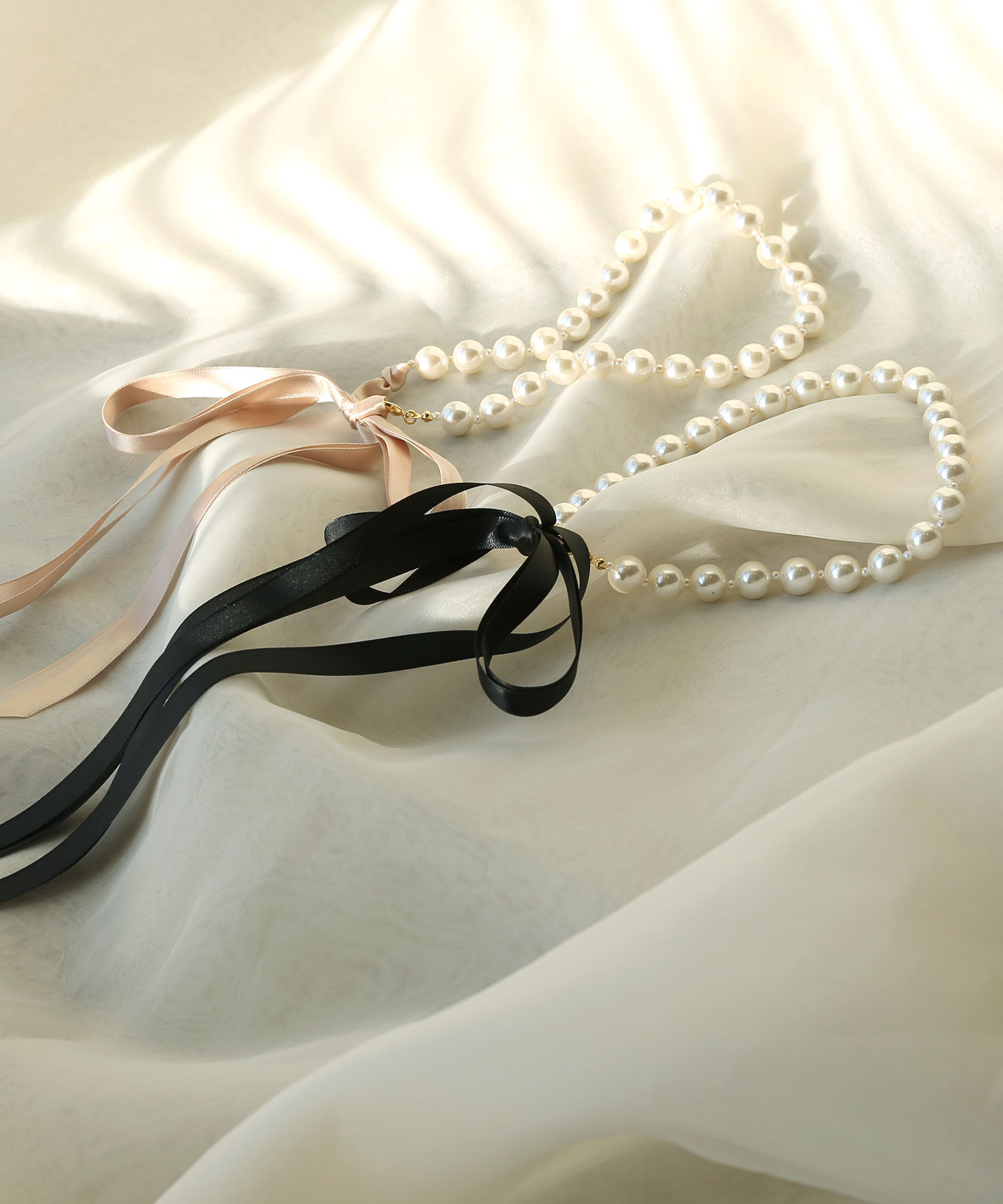 colleca la「サテンリボンパールネックレス」|ネックレス|