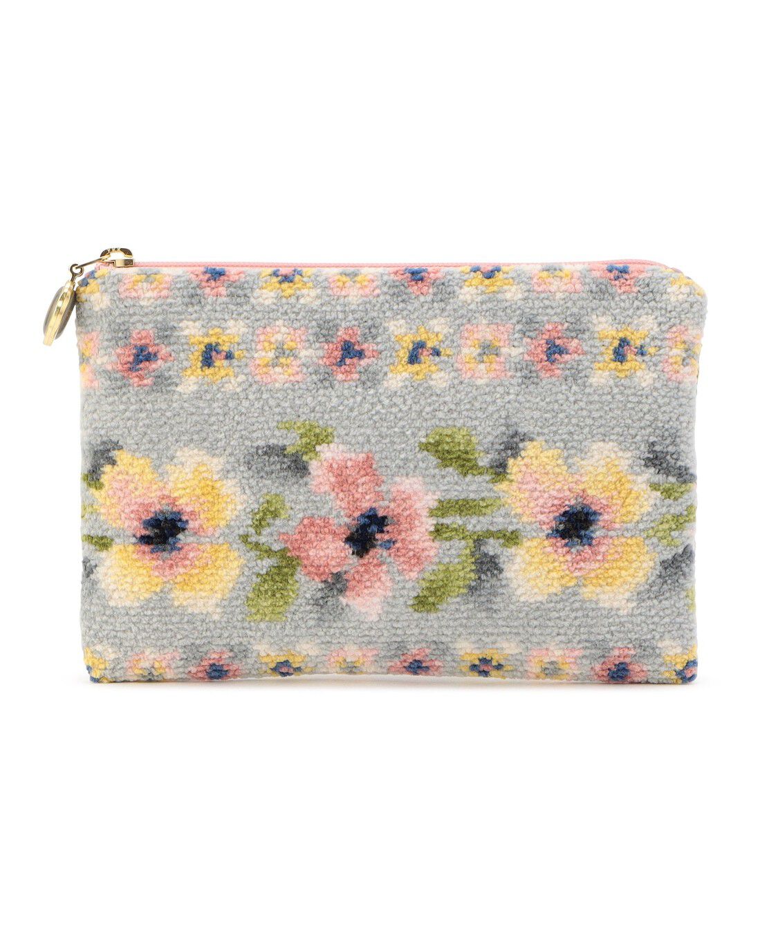 FEILER「エアリーガーデン　フラットポーチ　AGA-257218」|ポーチ|シルバーグレー