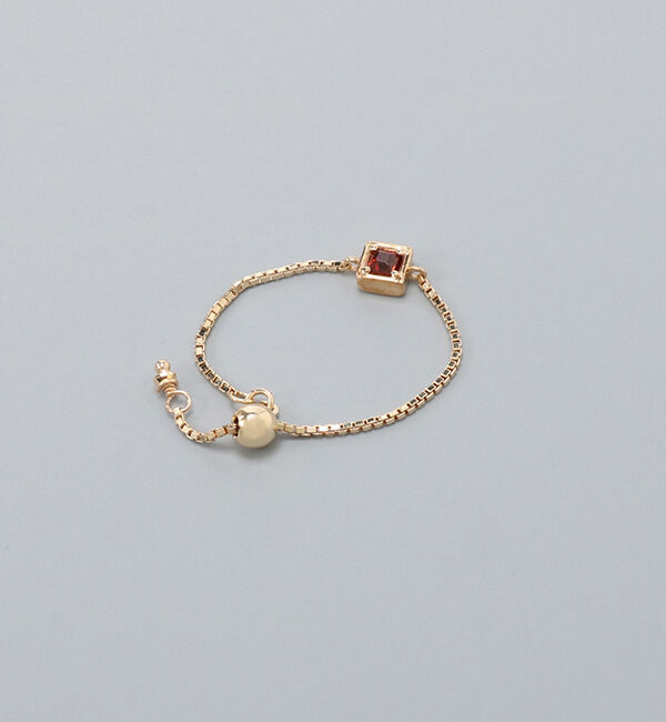 JUPITER「【K10】天然石チェーンリング/1月誕生石/ガーネット」|リング|