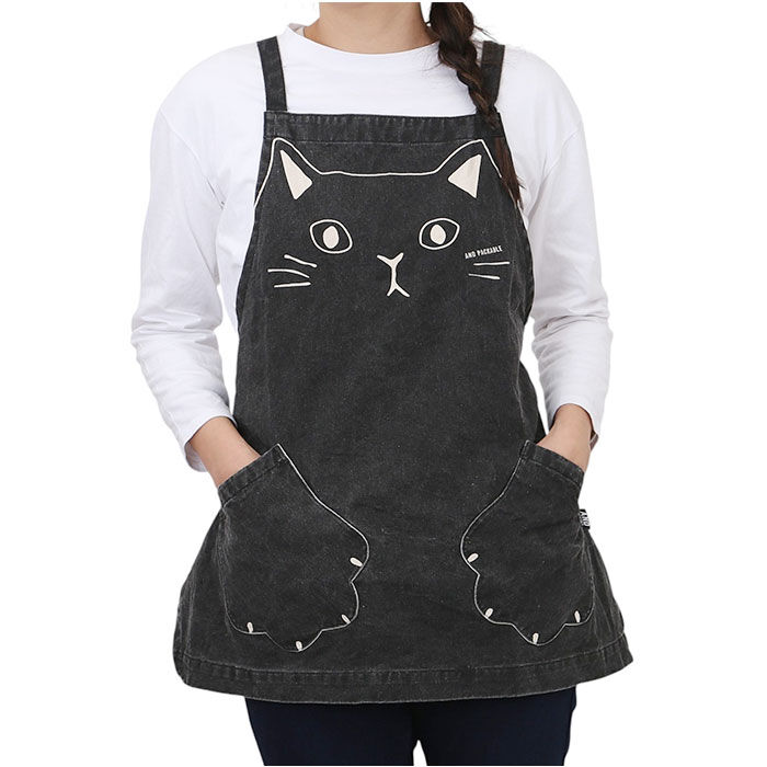 AND PACKABLE「AND PACKABLE アンドパッカブル エプロン 猫 通販 前掛 前掛け ワークエプロン」|その他|