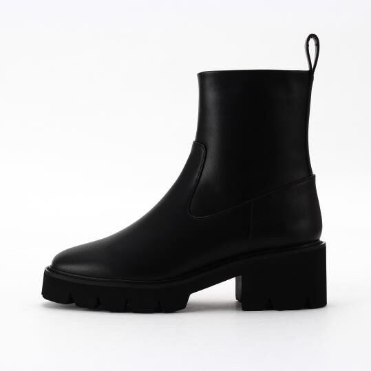 銀座かねまつ　アクアベル 黒ショートプーツ IT258055STEBLK 【本革】【防水】アクアベルショートブーツ（銀座