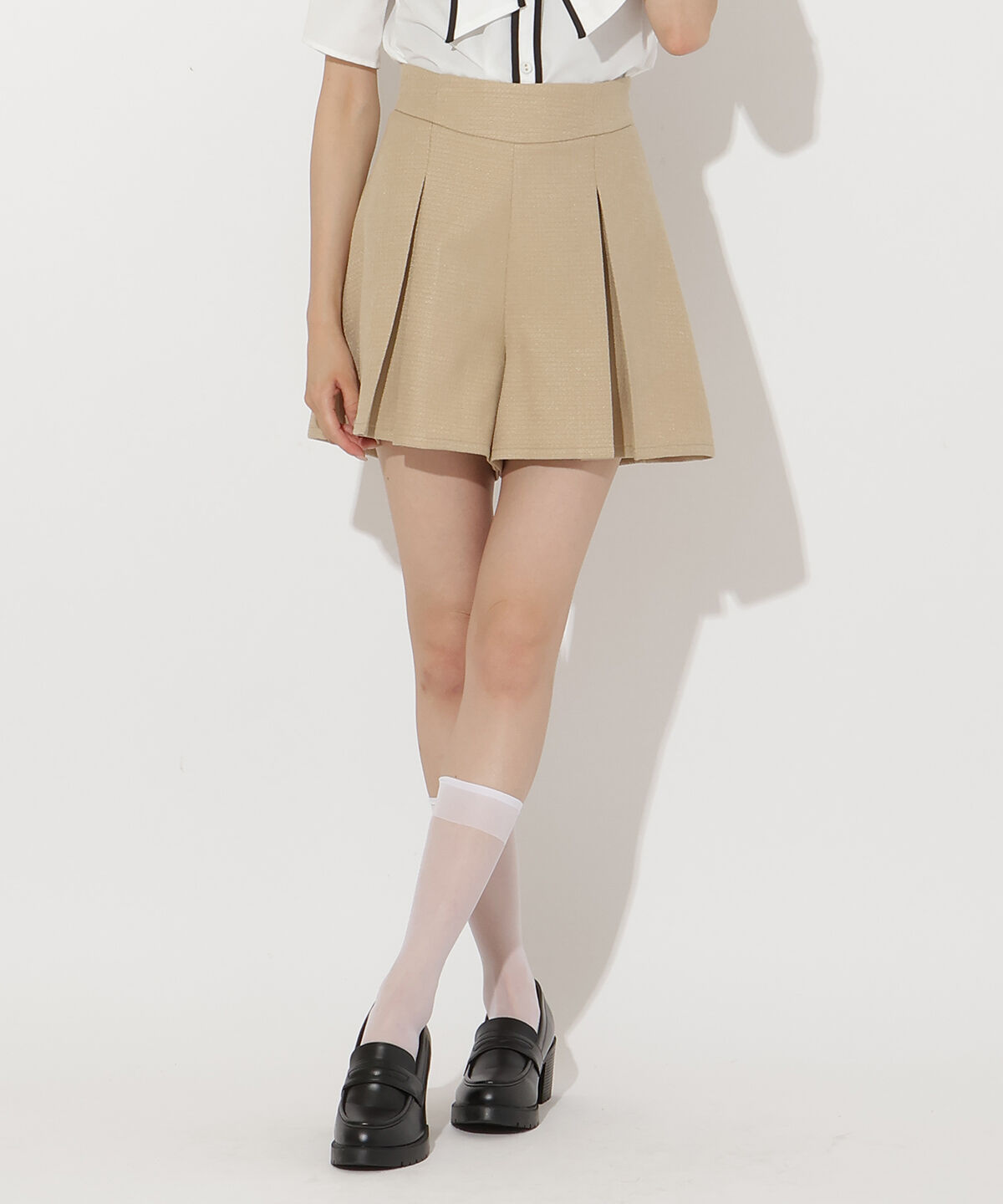 アンドクチュール「ブッチャーショートパンツ」|キュロット|