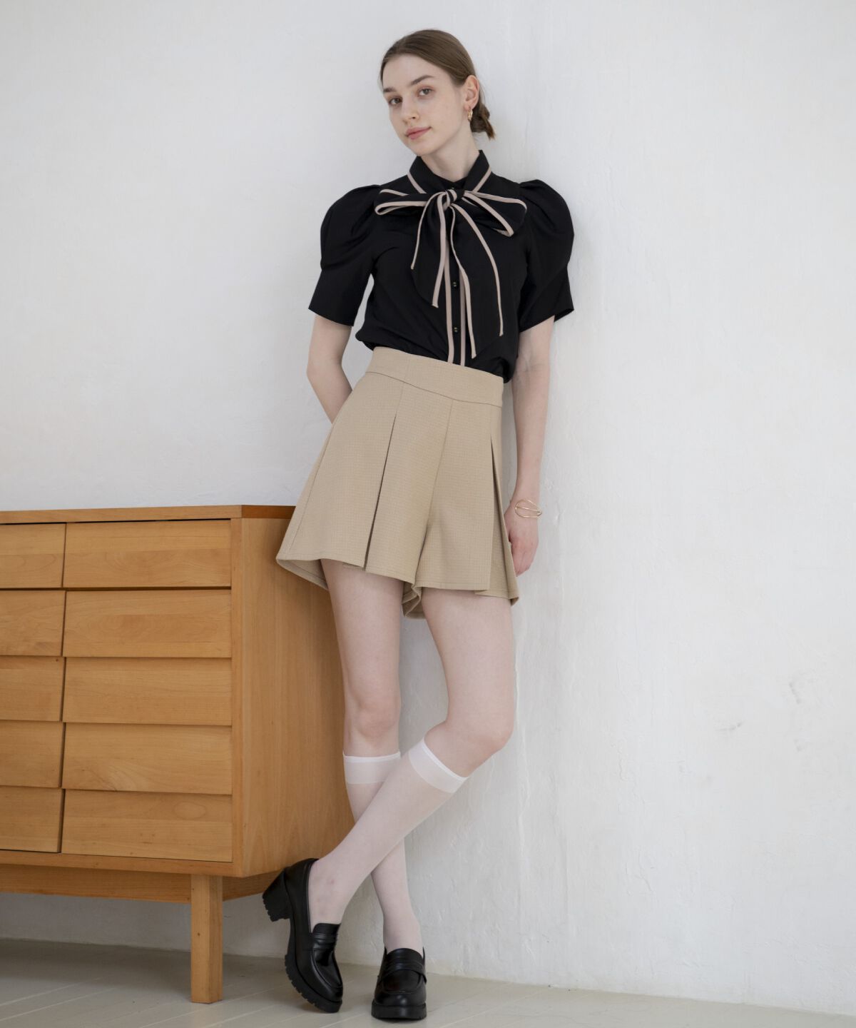 アンドクチュール「ブッチャーショートパンツ」|キュロット|