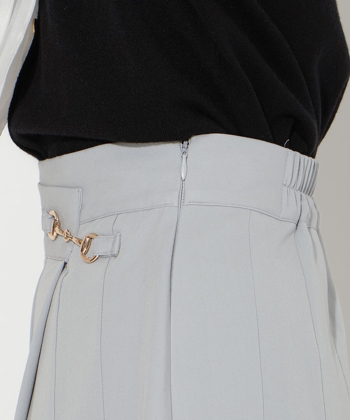 アンドクチュール「アシメプリーツスカート」|フレア|