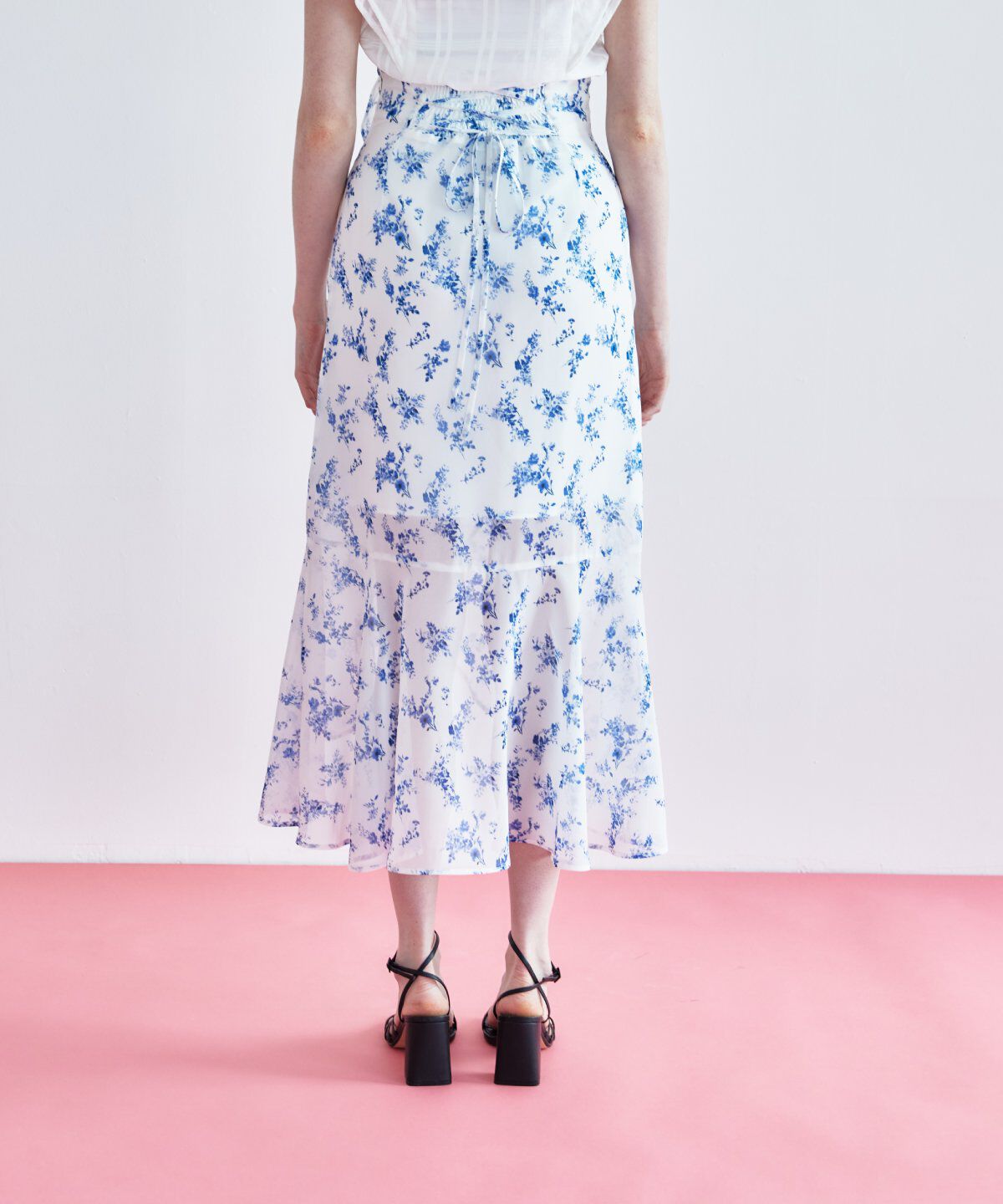 REDYAZEL「フラワープリントフリルスカート」|フレア|