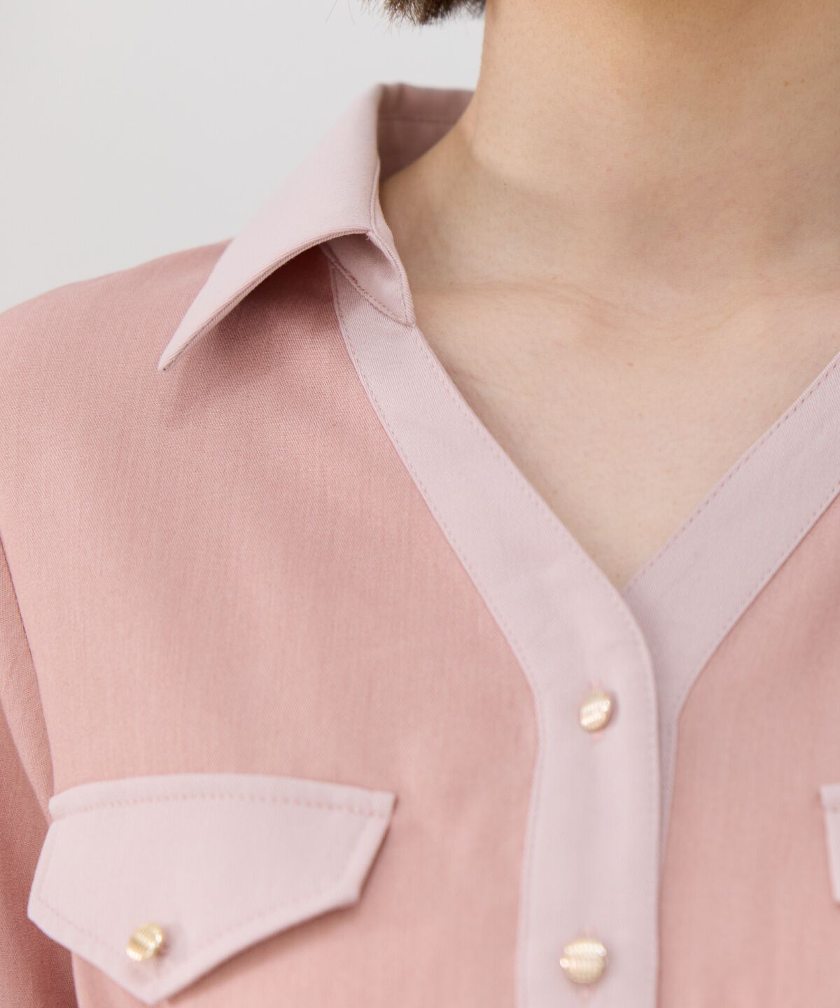 REDYAZEL「バイカラーアシメフリルシャツワンピース」|ワンピース|