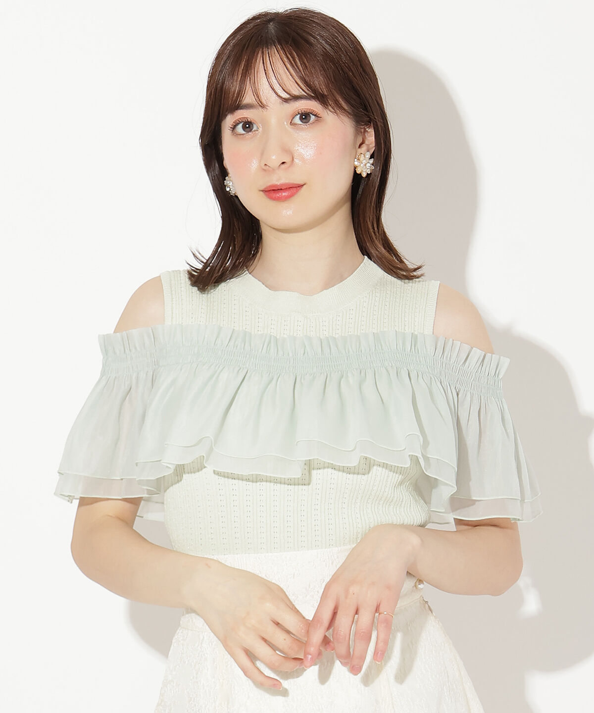 WILLSELECTION「レイヤード風オフショルプルオーバー」|ニット・セーター|