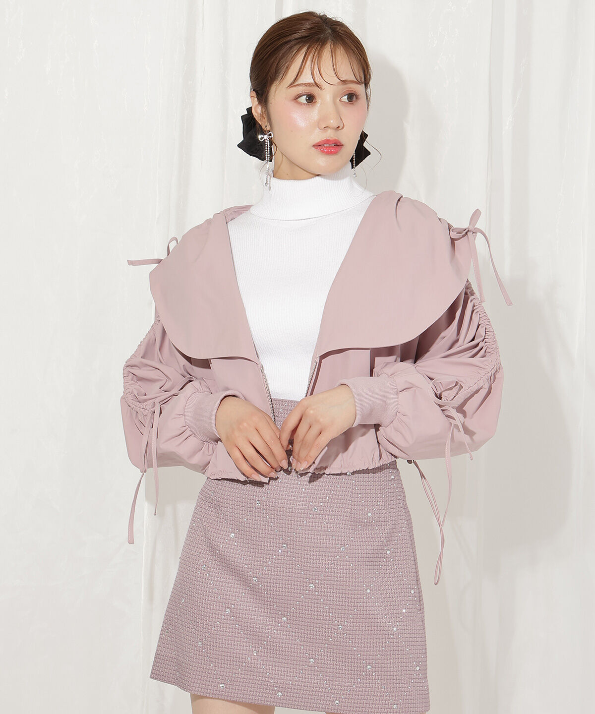 WILLSELECTION「ハートカラーギャザーブルゾン」|ブルゾン・スタジャン|