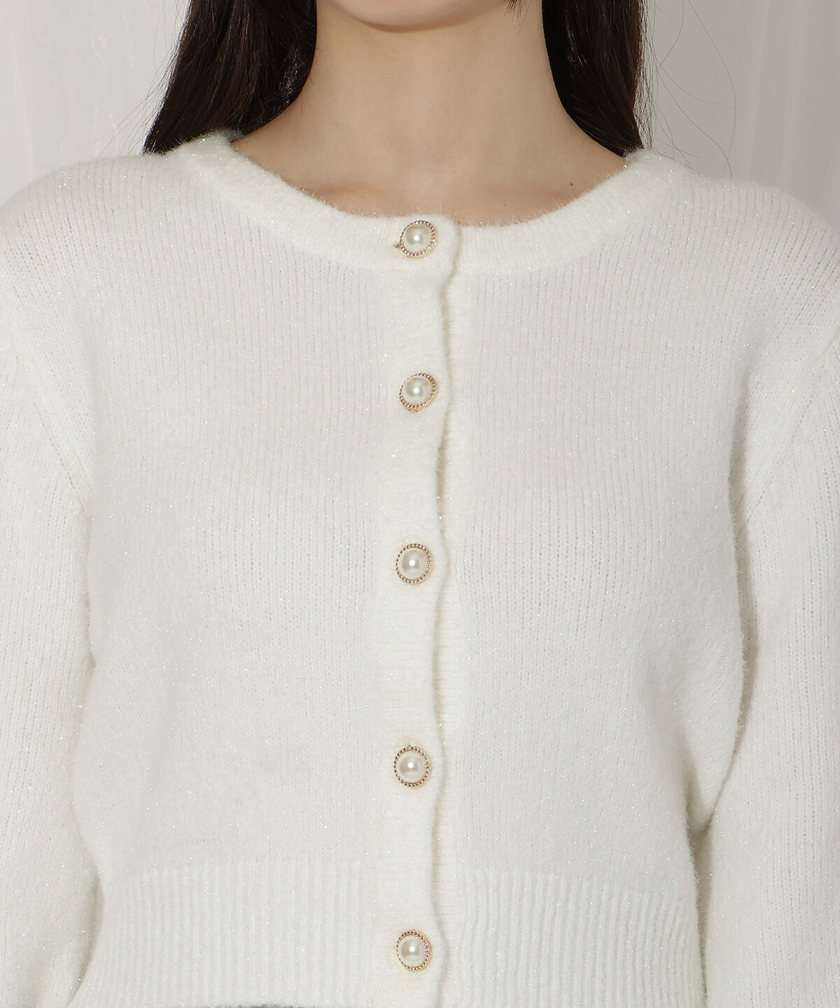 WILLSELECTION「パールボタンラメカーディガン」|カーディガン|