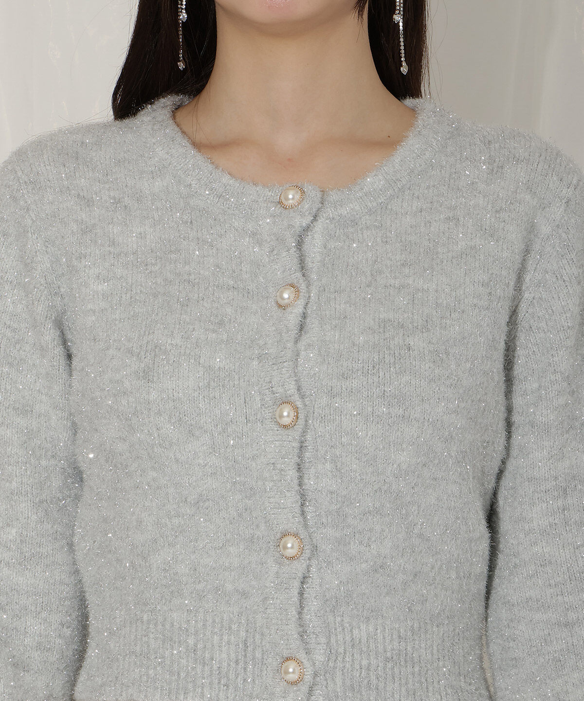 WILLSELECTION「パールボタンラメカーディガン」|カーディガン|