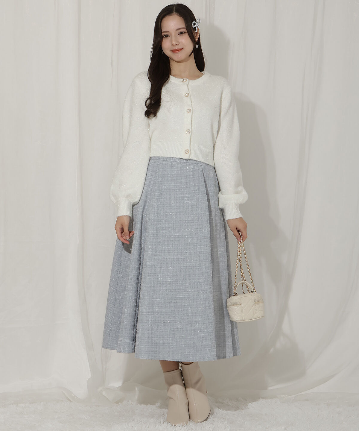 WILLSELECTION「パールボタンラメカーディガン」|カーディガン|