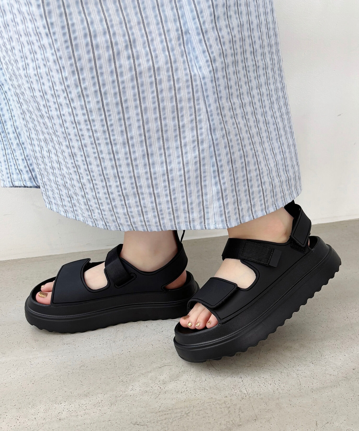 ORiental TRaffic「【リカバリーサンダル】ベルクロ EVAサンダル /OT3228 軽量 サンダル 人気 厚底」|サンダル|