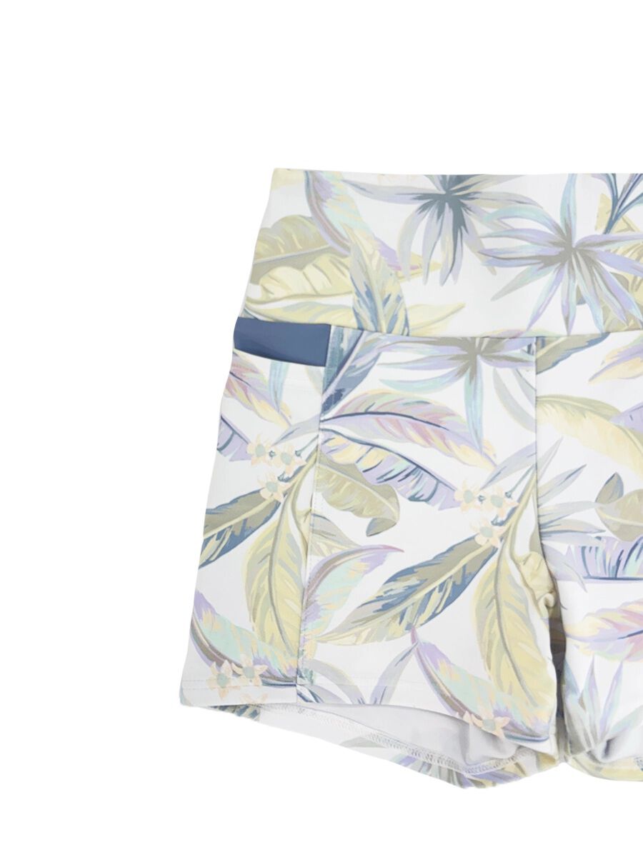 ALBOVE「ペールトーンリーフ柄バイカー丈/ショートレギンス」|ショーツ|