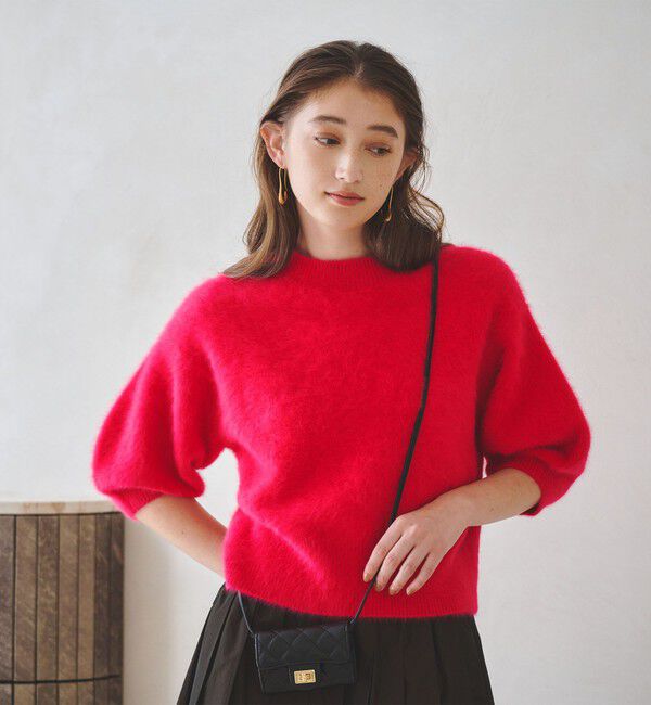 新品 UNITED ARROWS フォックスカシミヤ パフハーフスリーブニット フォックスカシミヤ パフ ハーフスリーブ ニット（UNITED ARROWS