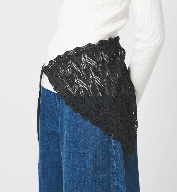 AEWEN MATOPH「＜AEWEN MATOPH＞ニットレーススカーフ」|マフラー|BLACK