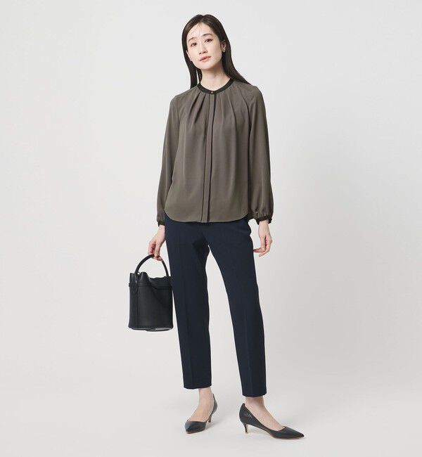 UNITED ARROWS「バイカラー パイピング ブラウス ‐ウォッシャブル‐」|シャツ・ブラウス|