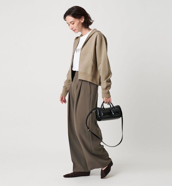 BEAUTY&YOUTH UNITED ARROWS「【WEB限定 Wardrobe DAILY MINIMAL】ウールライク ランダムタック ワイドパンツ ウォッシャブル」|スラックス|