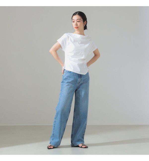 Demi-Luxe BEAMS 「アシンメトリーヘム ハーフスリーブ プルオーバー」|Tシャツ・カットソー|